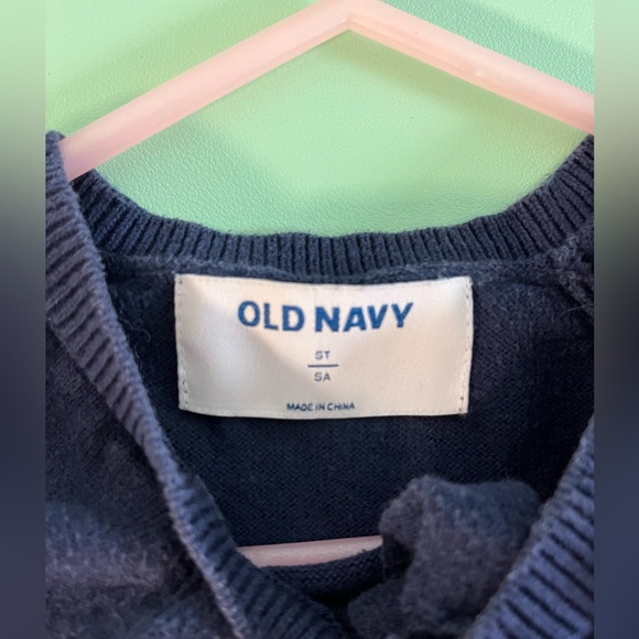 Old Navy Button Down Long Sleeve Navy Cardigan, Toddler Girl 5T, kid cardigan - Picture 4 of 9